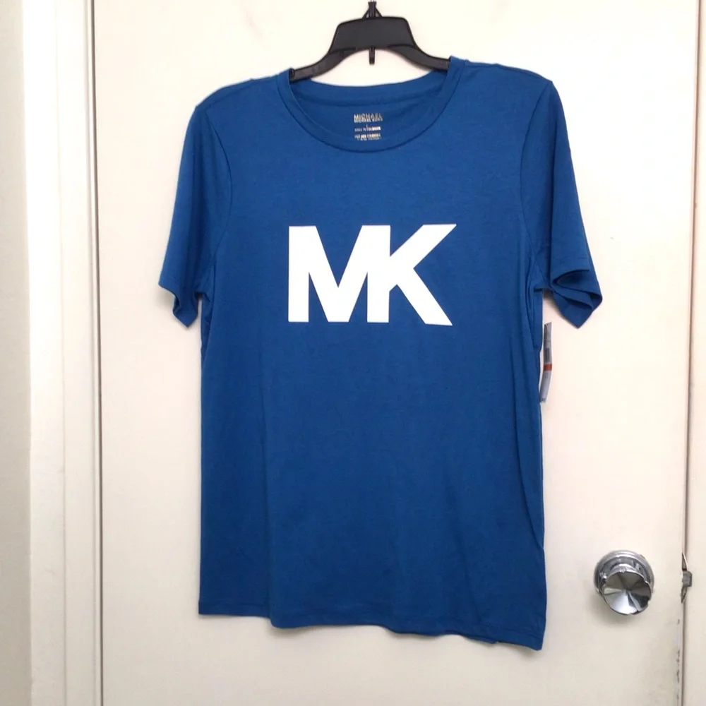 Michael Kors Blue MK Logo Graphic Tee